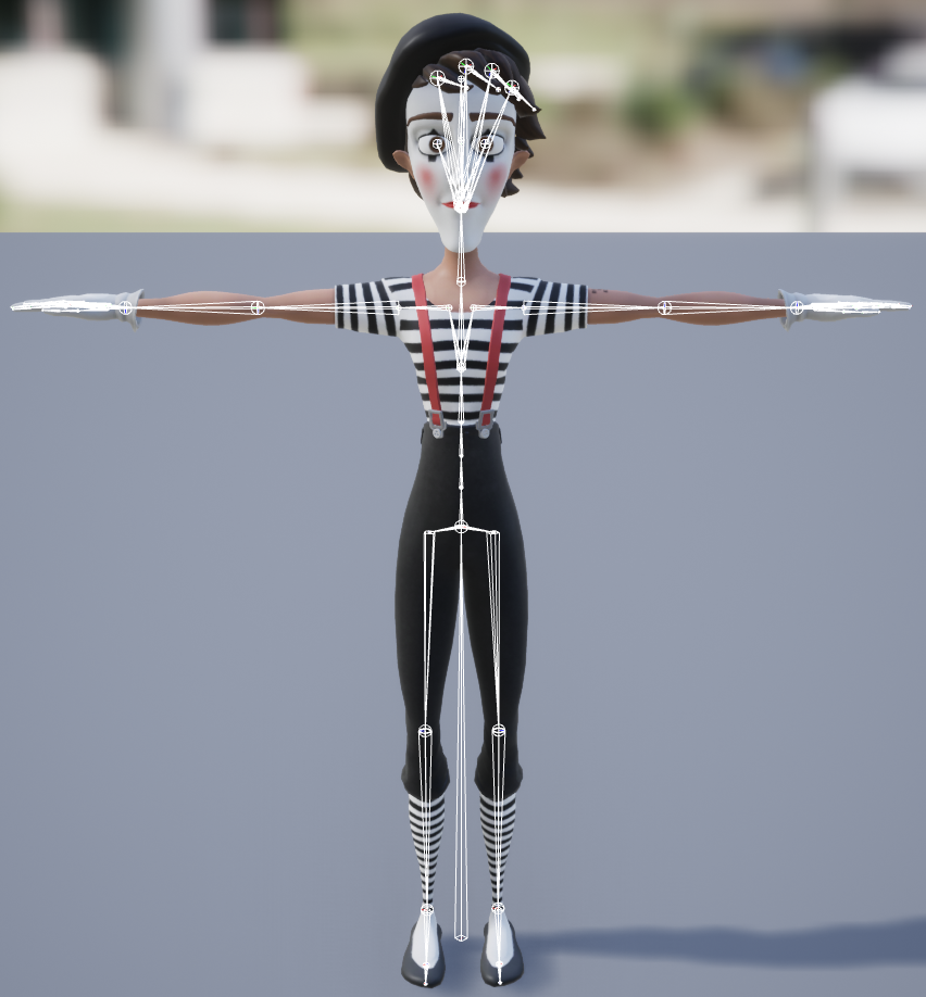 T-pose of Character for live streaming and offline animation